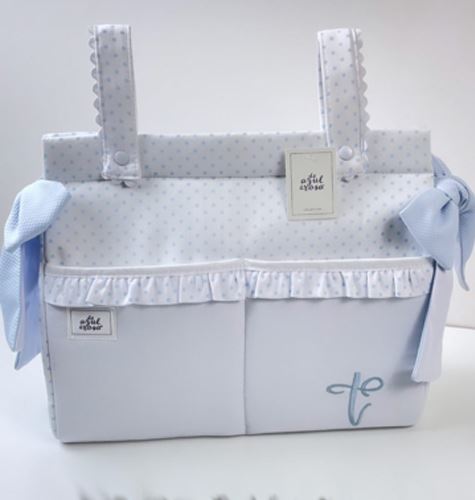 Bolso panera asa larga y  bolsillos 